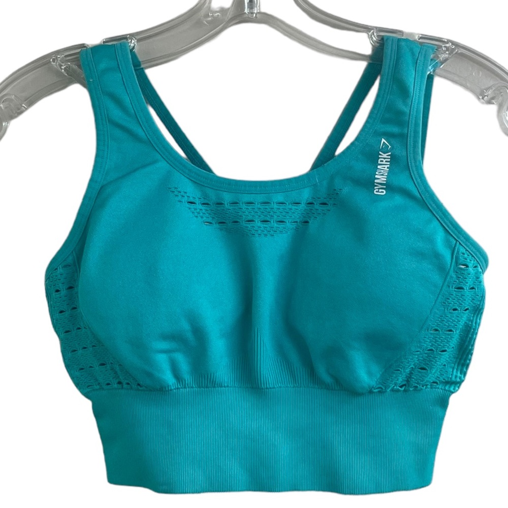 Gymshark strappy teal sports bra XS